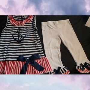 Sailor Red, White & Blue Girls 2 Piece Set